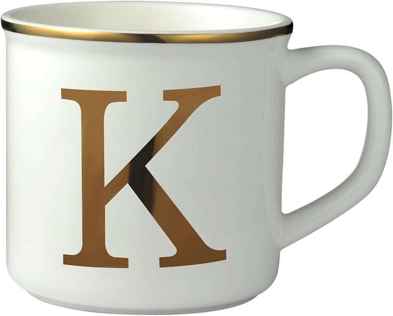 Miicol Ceramic Coffee Mug 16 oz, Monogram Coffee Cup, Golden Initial Tea Mug, Personalized Tea Cup, Unique Gift, Large Mug for Home, Office, Letter K - Image 1